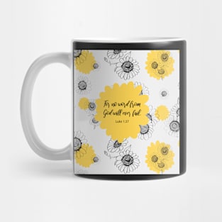 For no word from God will ever fail, Luke 1:37, Bible Verse Mug